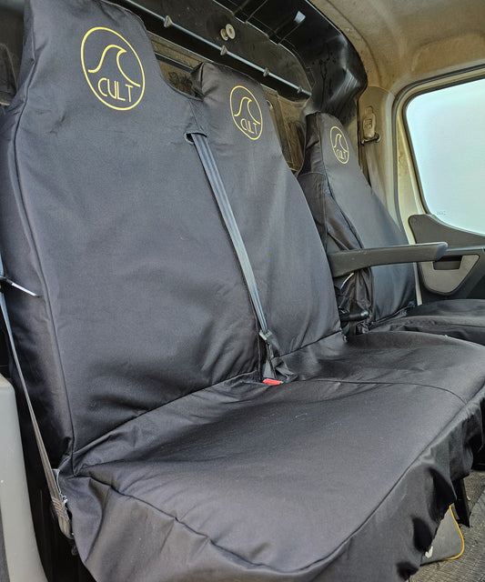 Double front seat cover BLACK